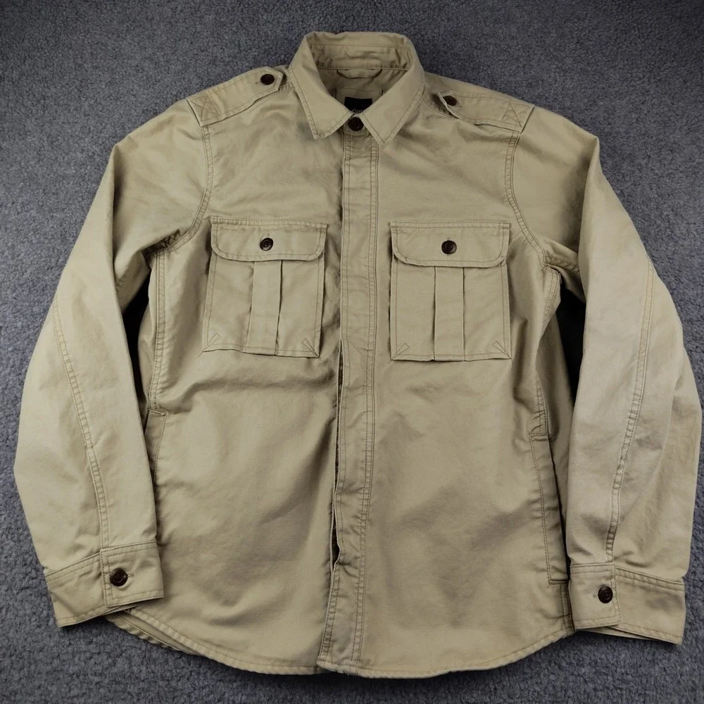 Gap Jacket Mens Large Field Military Khaki Utility Cotton Photographer Safari